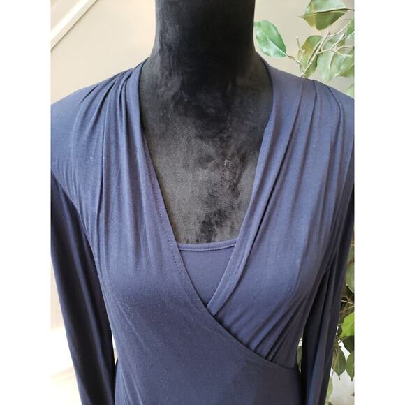 Women's Premise Studio Navy Long Sleeve Top with Cross Front Size S - Picture 5 of 11